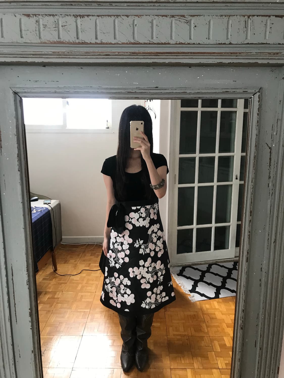 vintage velvet pattern one-piece 상품이미지1