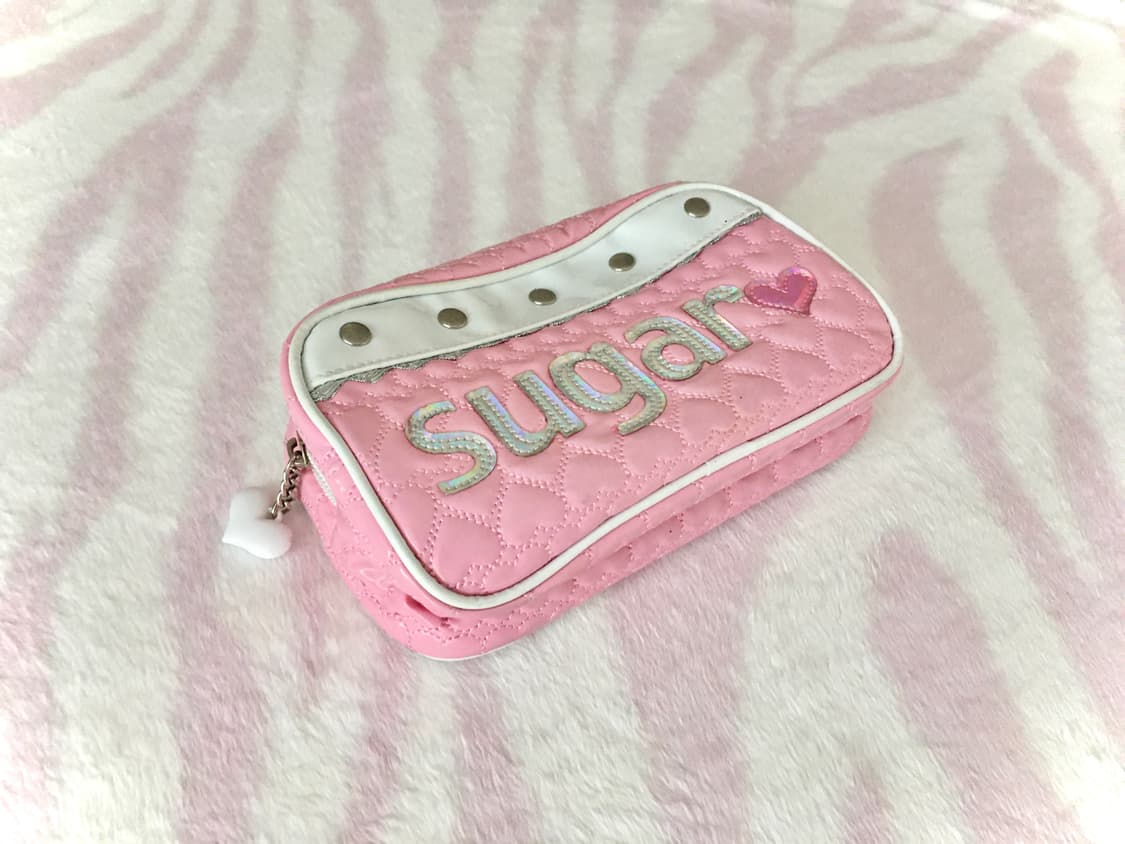 Sugar 하트퀼팅 흰핑 갸루 파우치 필통 헤이세이 상품이미지5