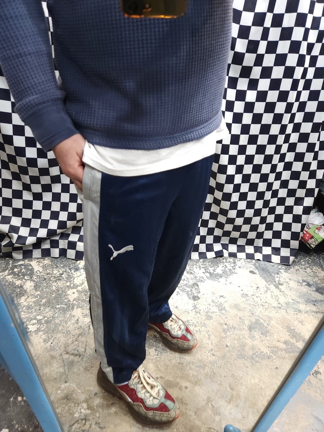 푸마 사이드라인 트레이닝 팬츠 일본판 네이비/그레이

 상품이미지8