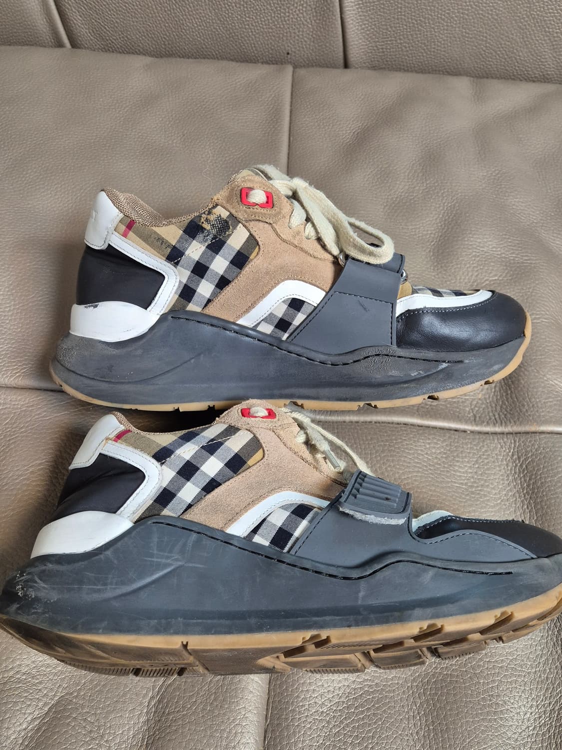 버버리 체크 벨크로 스니커즈 여자 235 상품이미지4