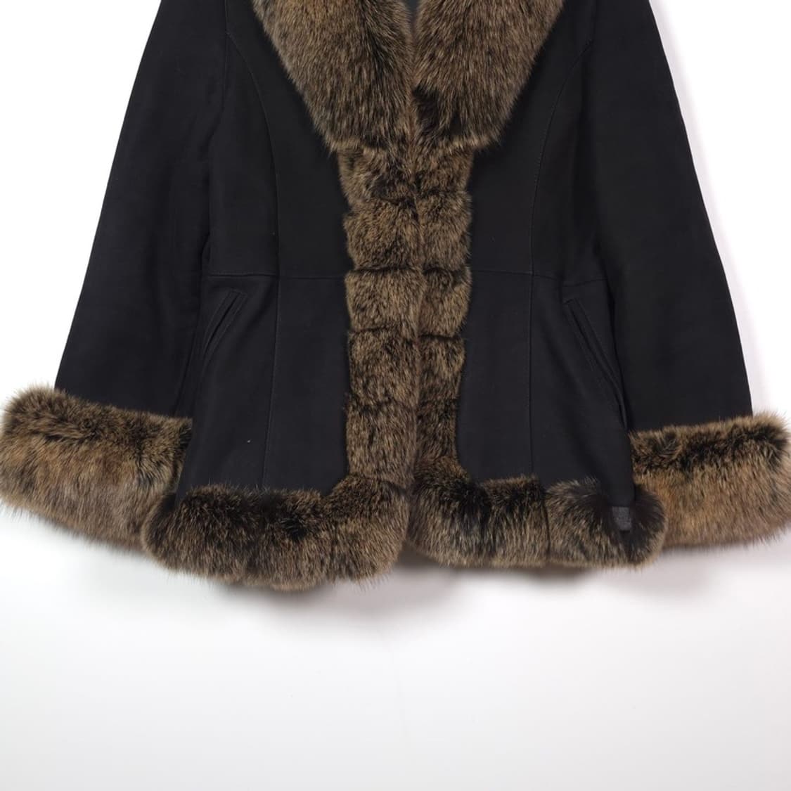 SIBERIAN 리얼 양가죽 폭스 퍼 트리밍 무스탕 자켓 L 상품이미지4