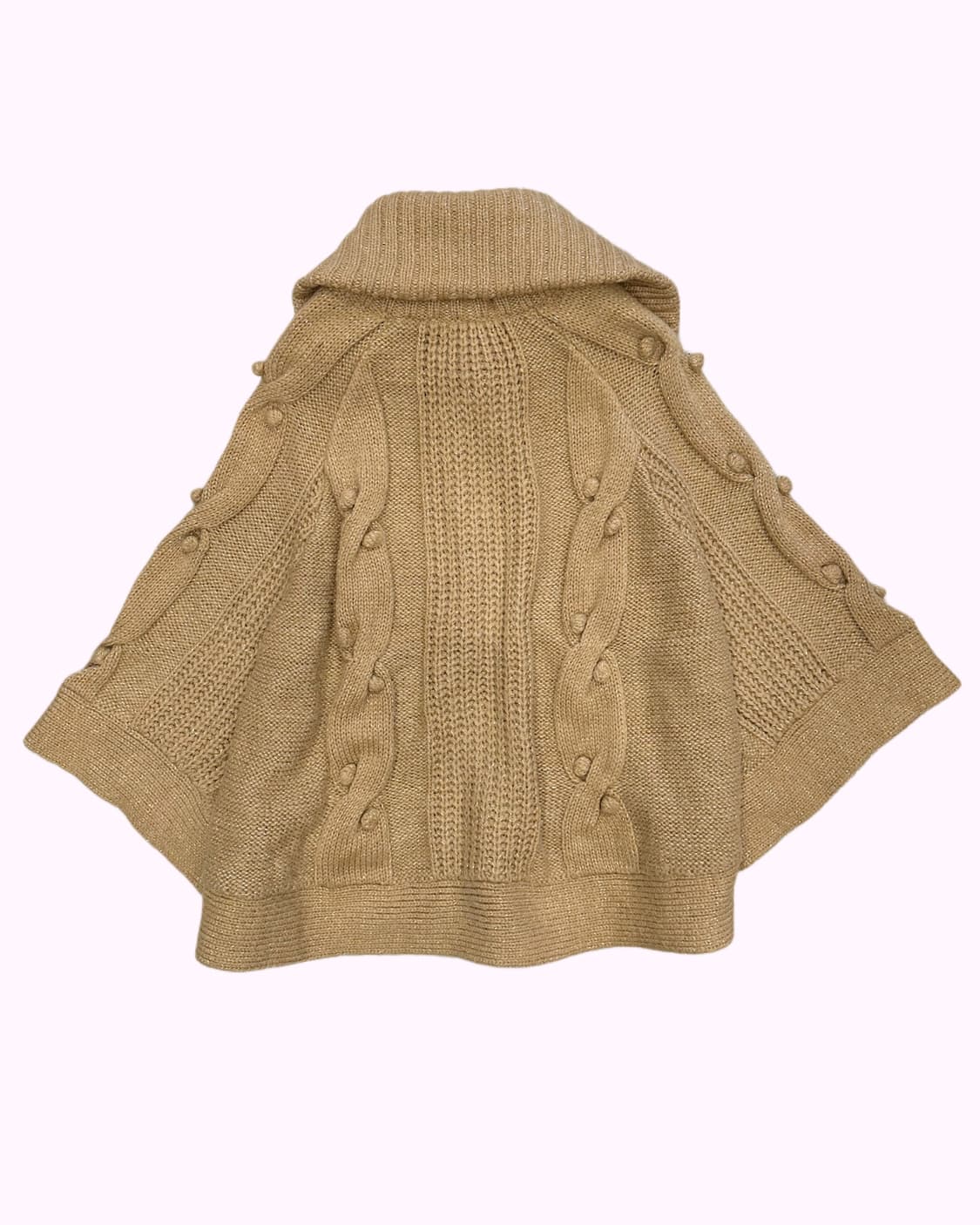 beige cable knit cape 상품이미지5