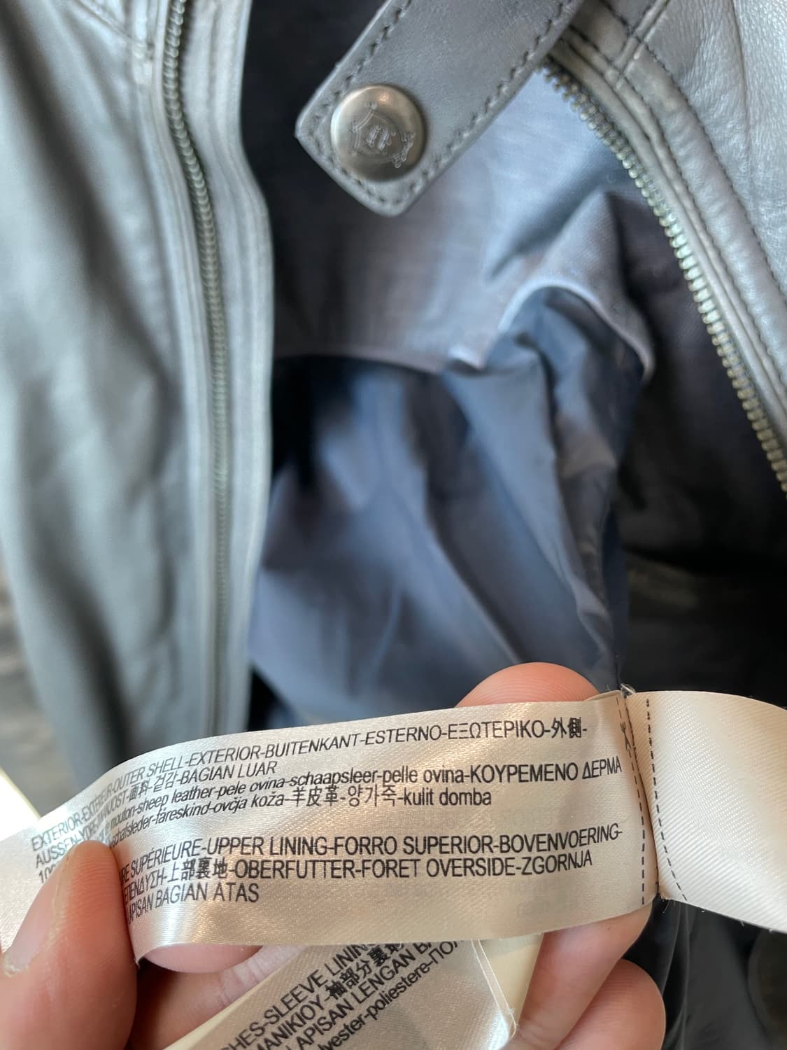 (S) 마시모 두띠 싱글 라이더 워싱 그레이 양가죽 자켓 상품이미지8