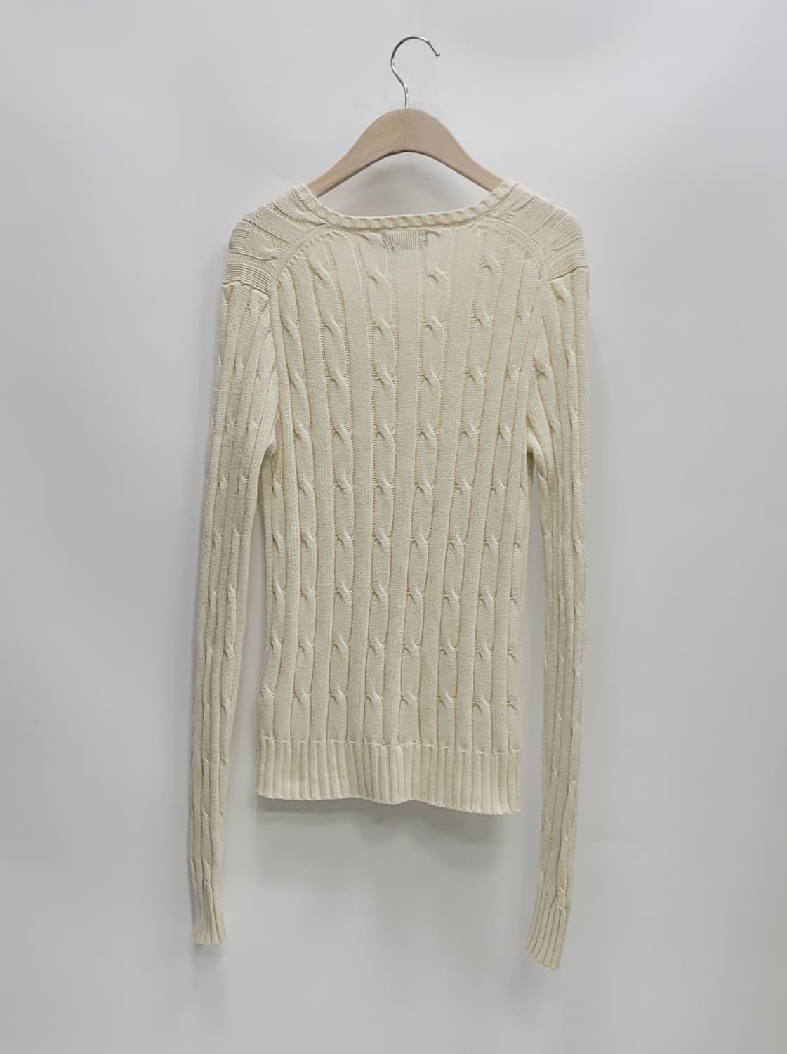 POLO 폴로 랄프로렌 브이넥 케이블 니트 스웨트 / 여 S 아이보리
 상품이미지3