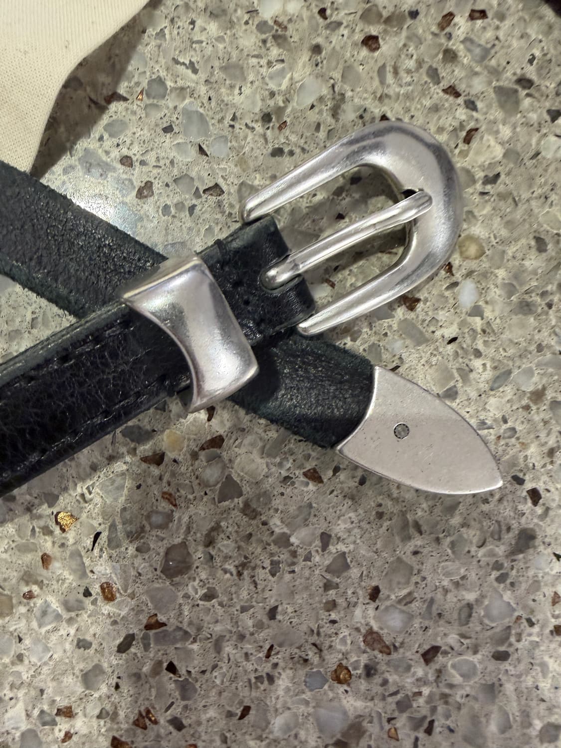 아워레가시 레더 블랙 벨트 2cm 상품이미지3