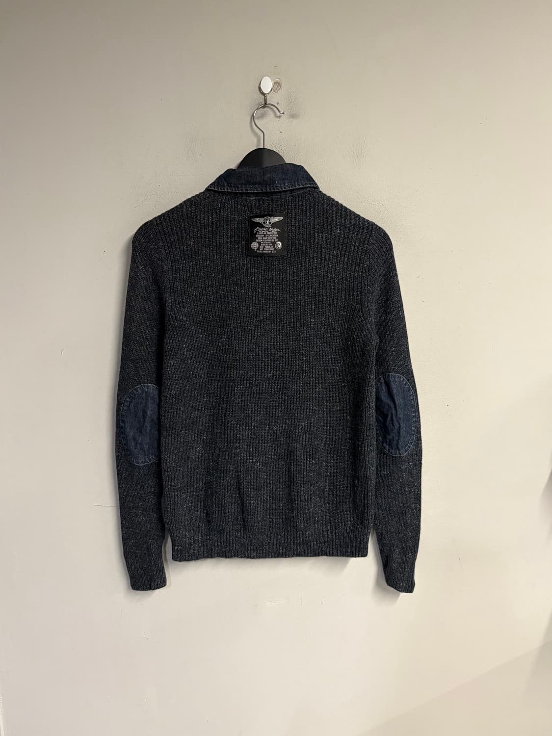 DIESEL denim collar knit zip up jacket  상품이미지5