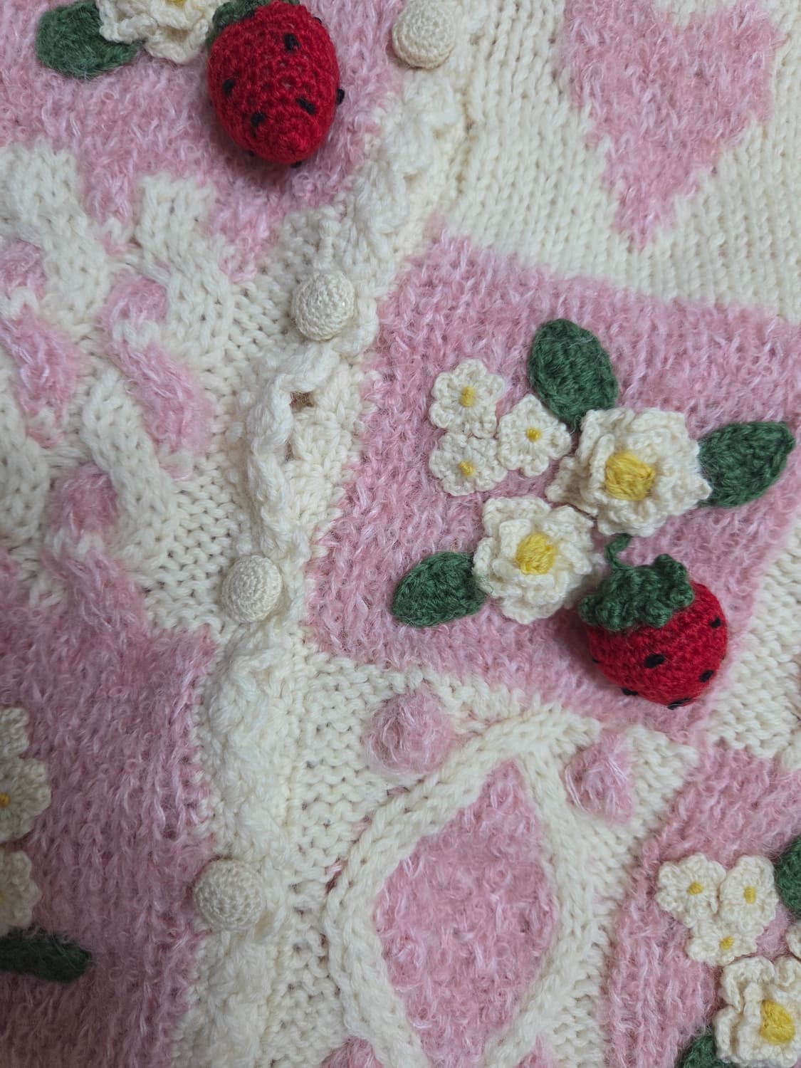 딸기꽃 패치워크 가디건 상품이미지6