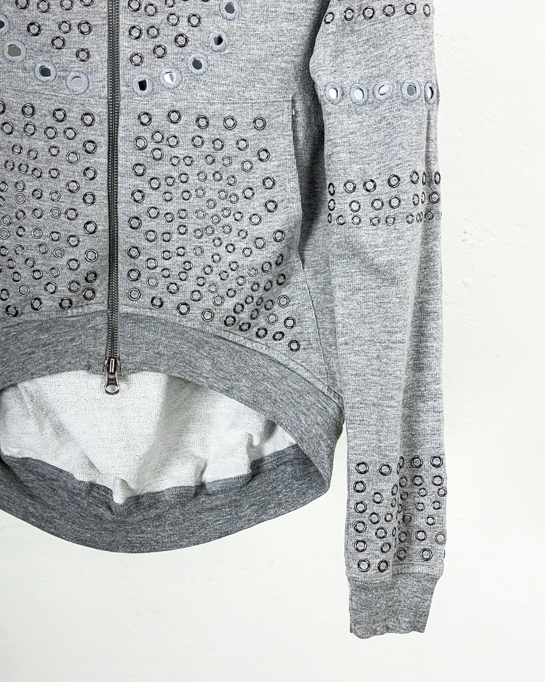 크리스토퍼 케인 x 탑샵 그레이 헤더 스터드 써클 후디 집업 상품이미지5