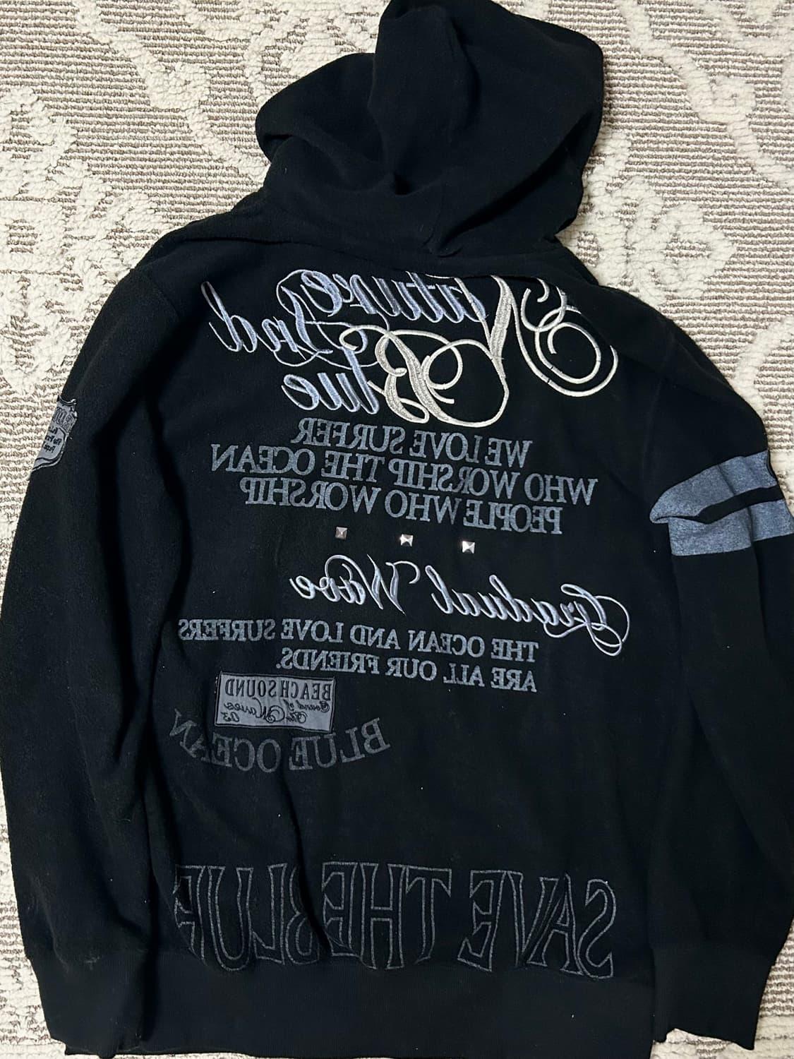 (뒷면이쁨) Y2K 펑크 테리 오버핏 후드집업 상품이미지2