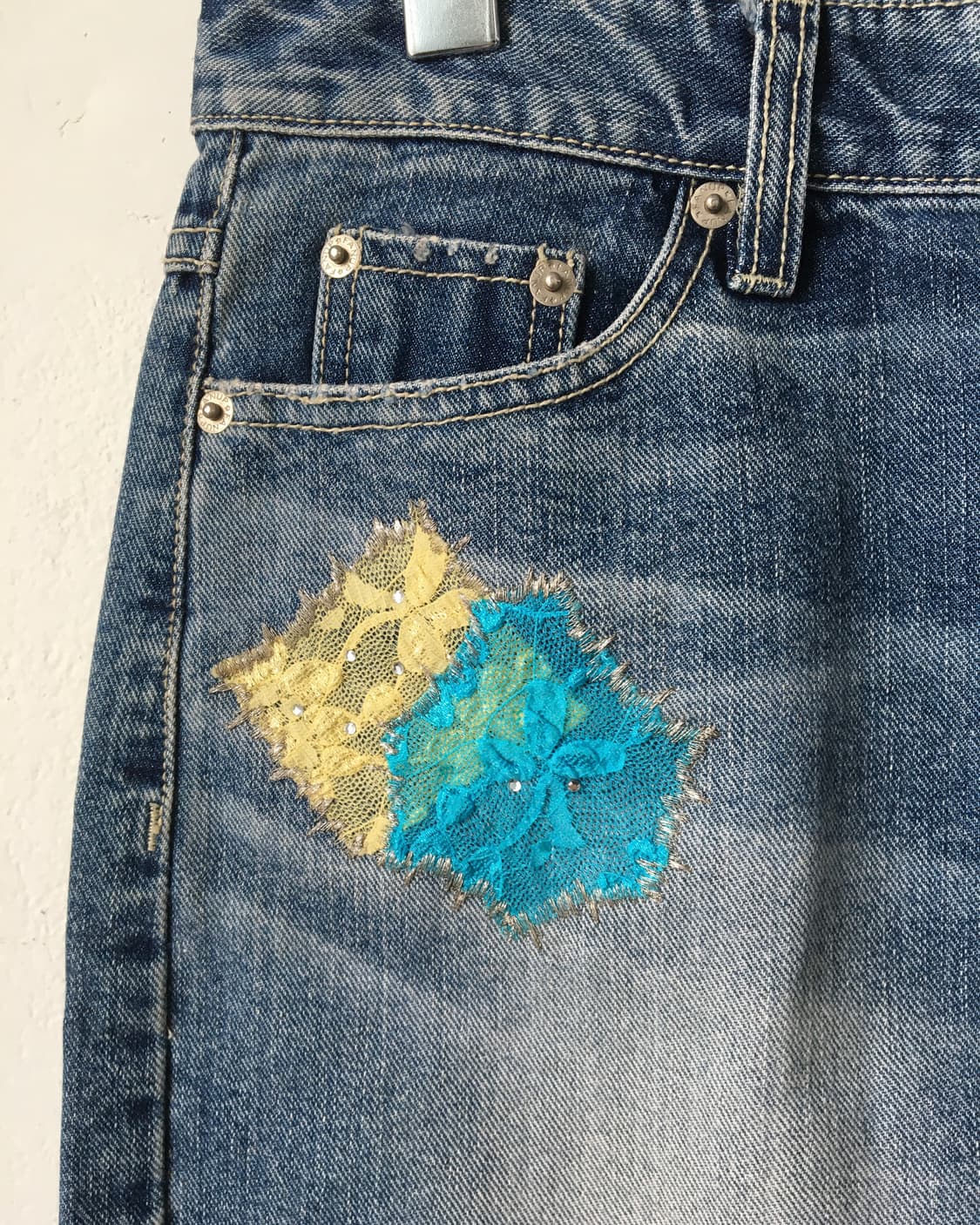 Patch point denim skirt 상품이미지3