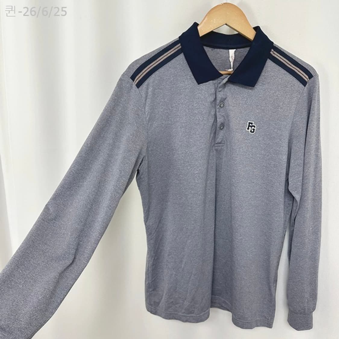 팬텀 남자 골프 긴팔티 스판 네이비 100 상품이미지4