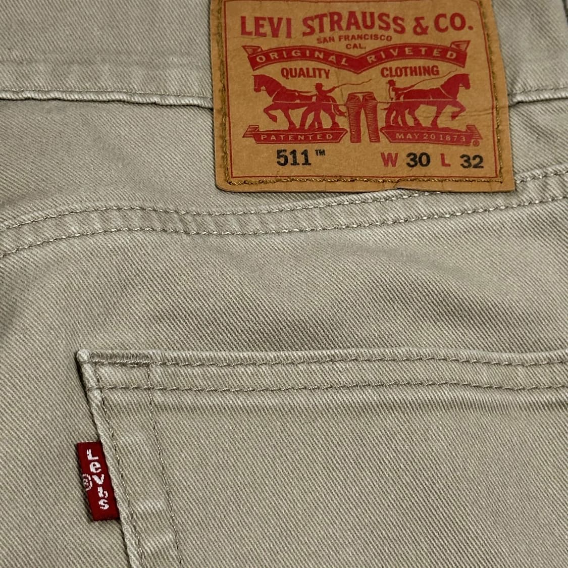 리바이스 511 오리지널 베이지 데님팬츠 (30인치) 상품이미지6