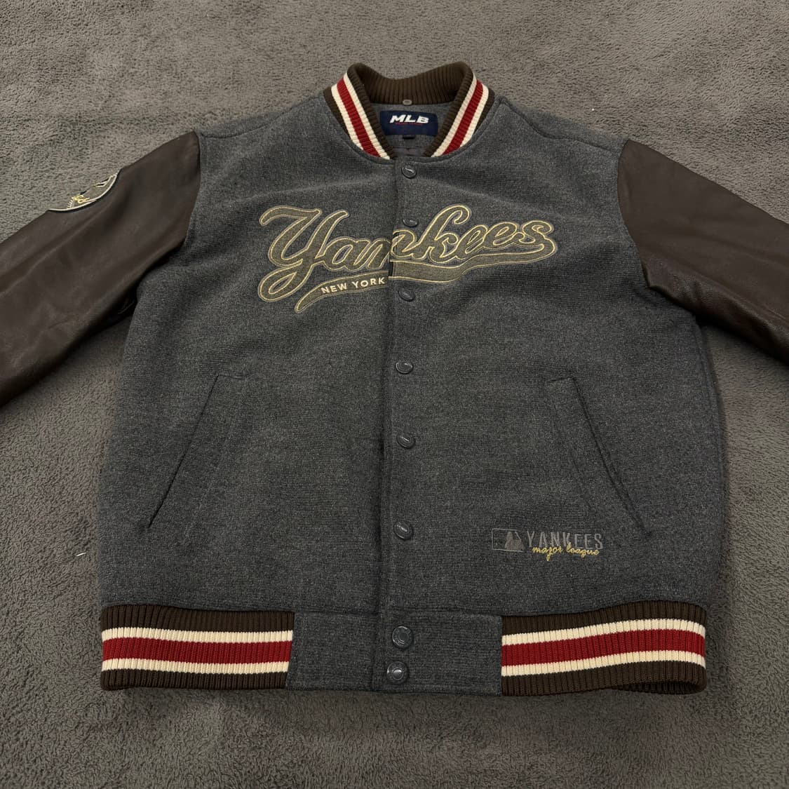 [정품/95] MLB 뉴욕양키즈 레더울바시티 자켓 상품이미지3