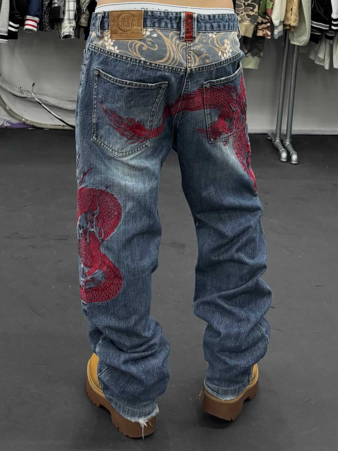 카라쿠리 타마시 오리엔탈 드래곤 데님팬츠 상품이미지5