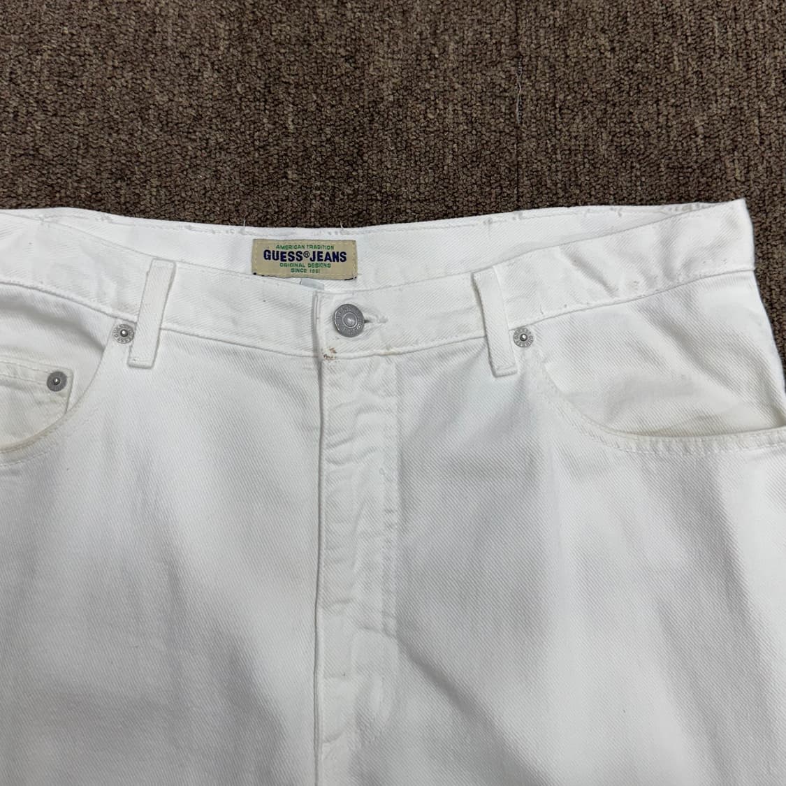 80s 게스 화이트 데님 made in USA (34)   상품이미지3