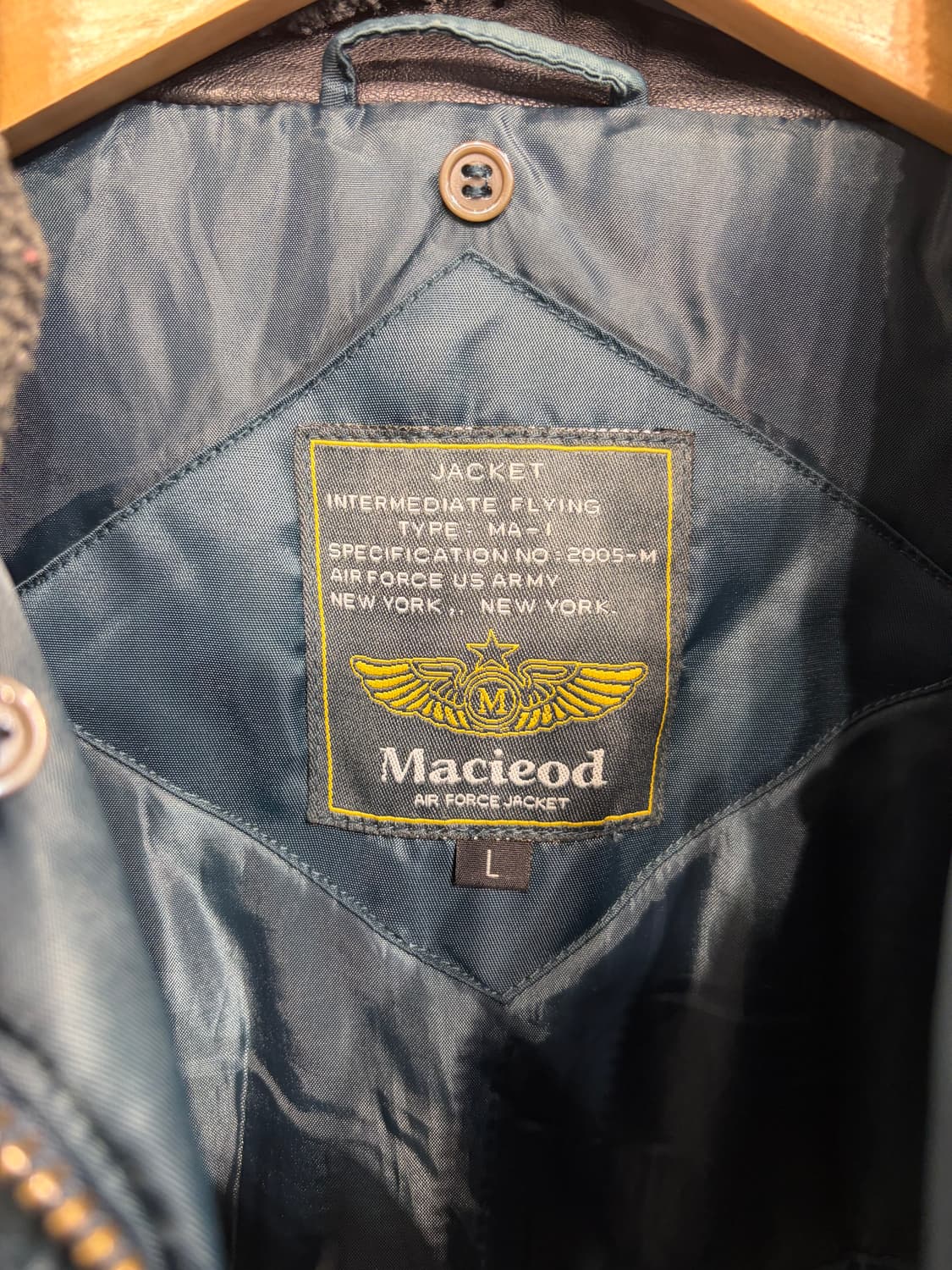 L Macieod 마키오드 MA-1 양털 항공 점퍼 네이비 블루 상품이미지6