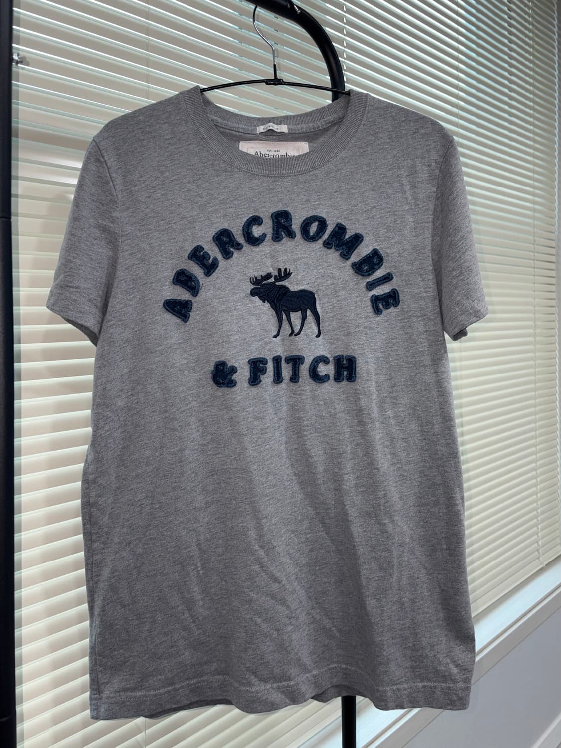 Abercrombie & Fitch 무스 로고 아플리케 반팔 티셔츠 상품이미지1