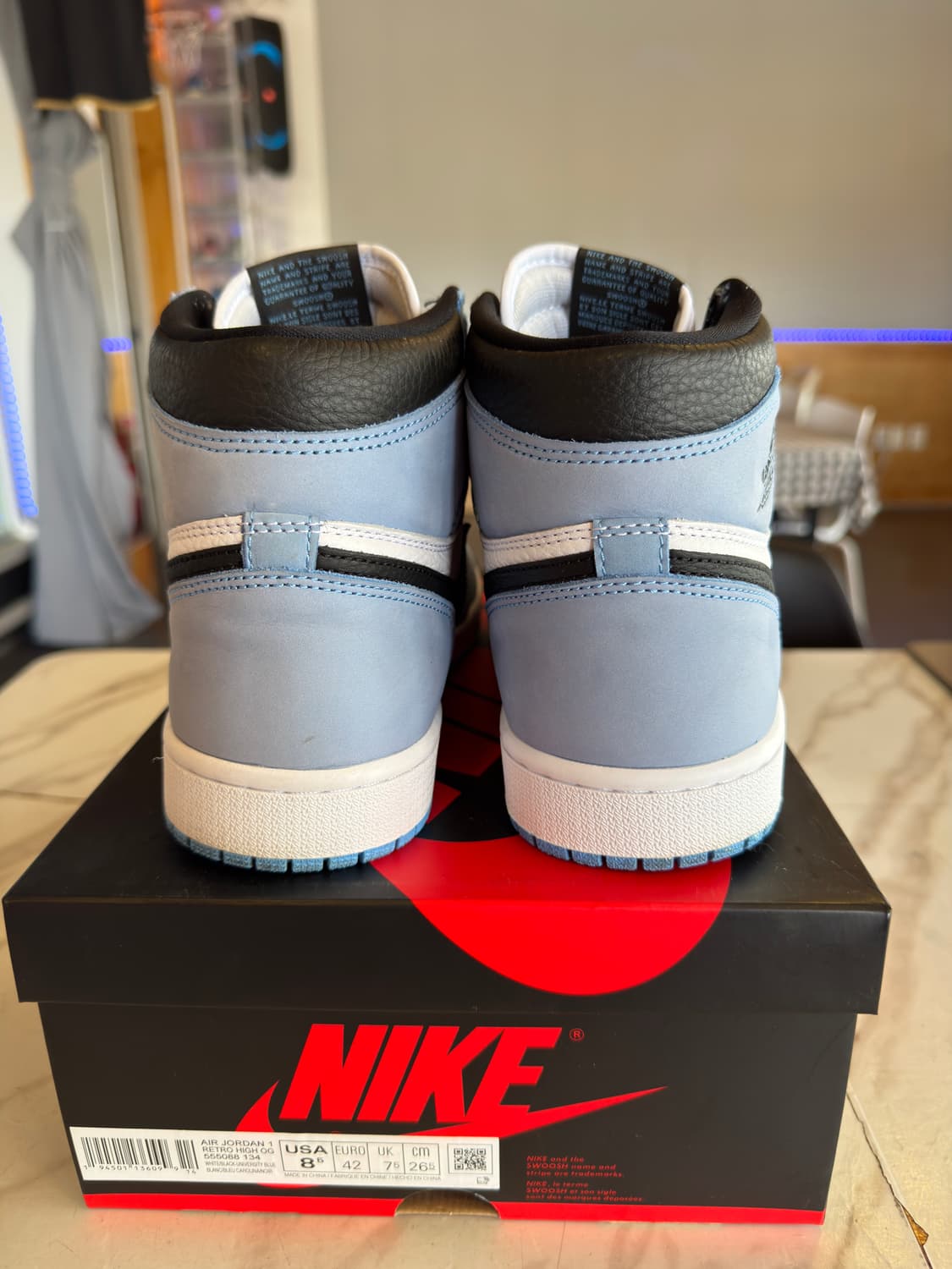 조던1 레트로 하이 OG 유니버시티 블루 265 팝니다 상품이미지5