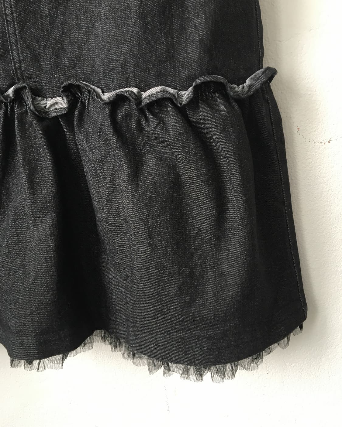 Lace trimming denim skirt 상품이미지3