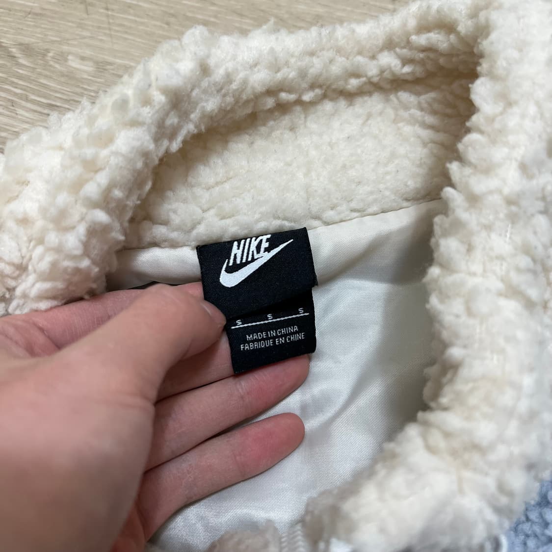 나이키 남여공용 배색 쉐르파 뽀글이 후리스 플리스 자켓 [크림] S/90 상품이미지5