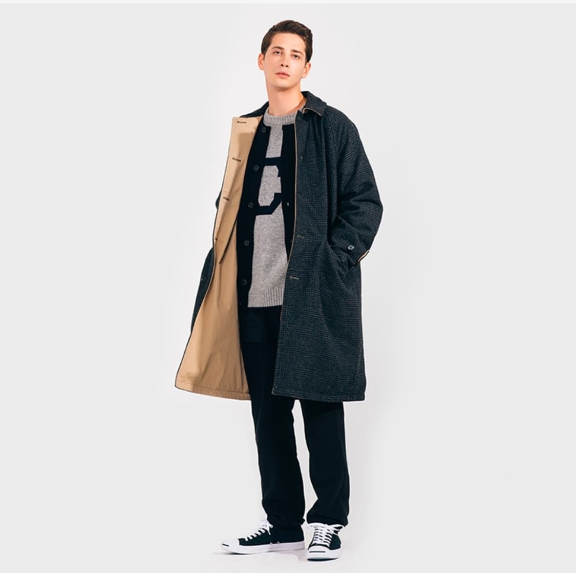 커버낫 리버시블 울 싱글코트/L 상품이미지1