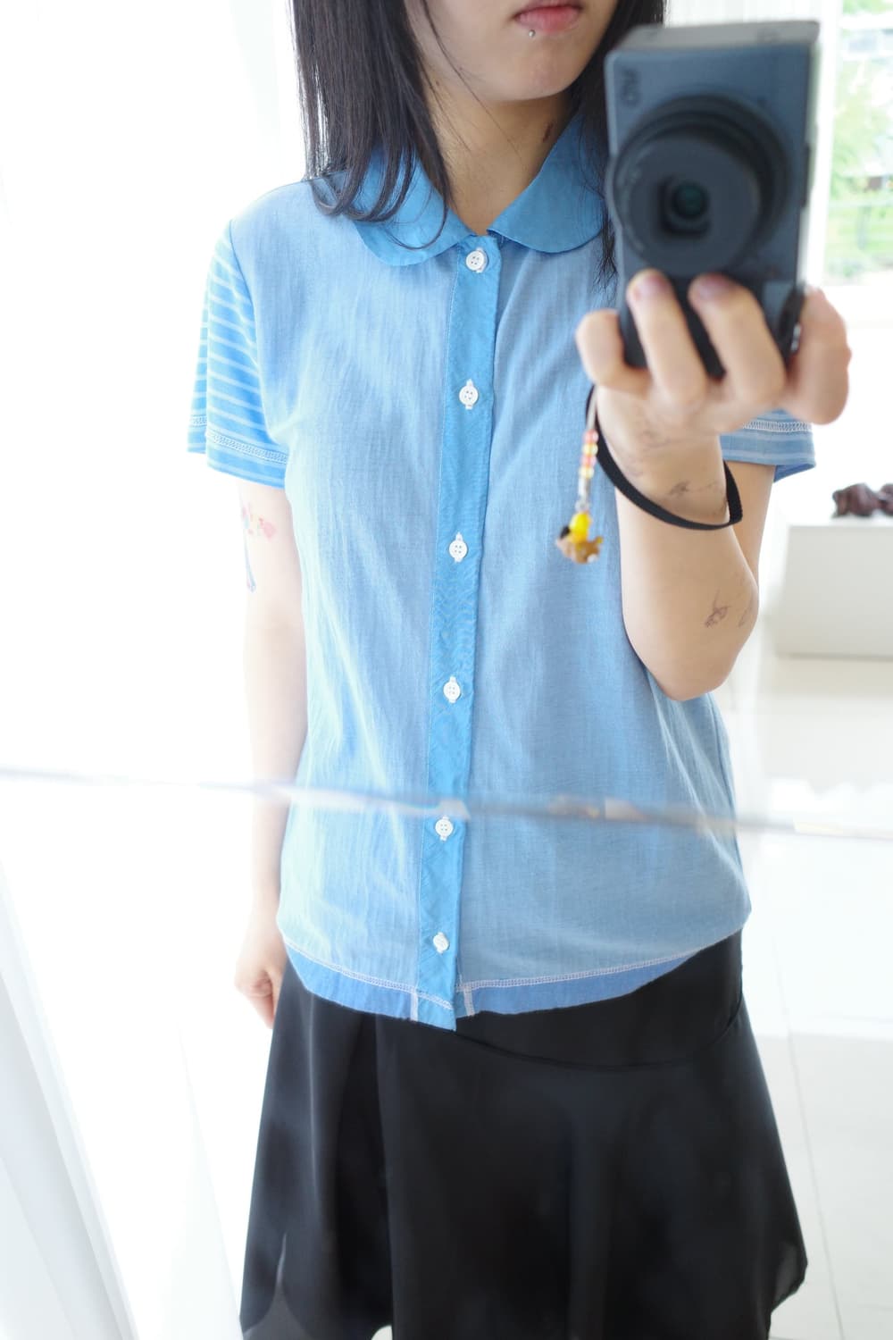 Stripe docking blouse 상품이미지1