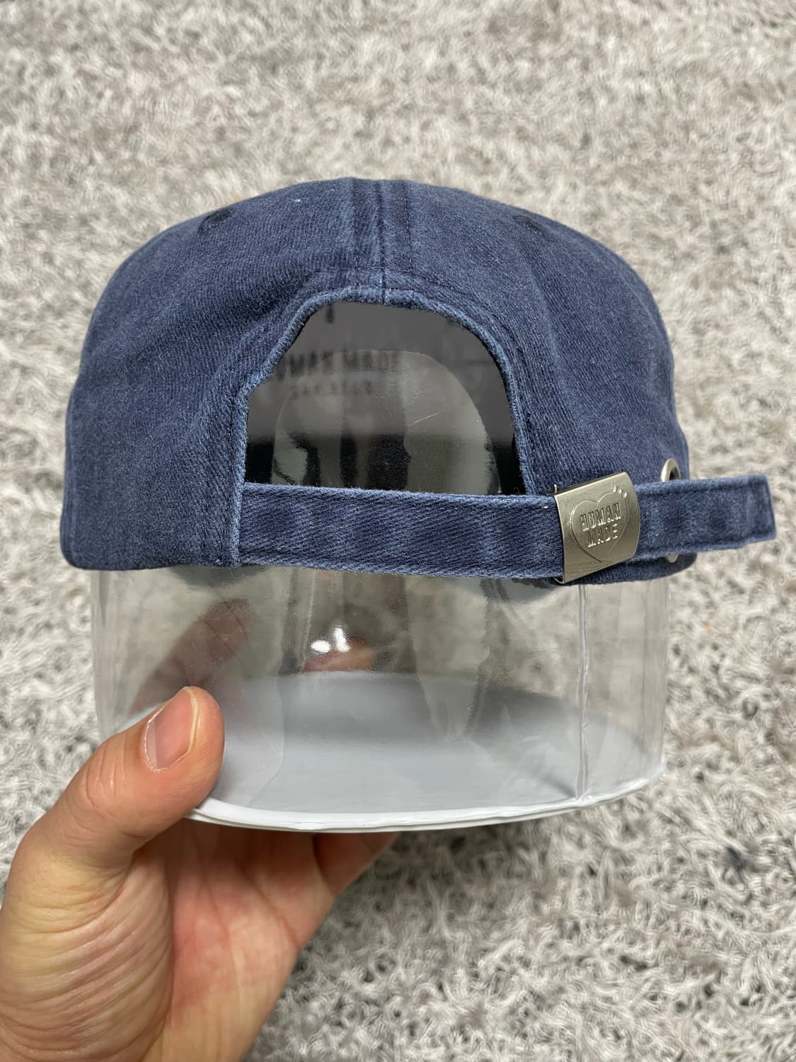 휴먼메이드 로고자수 빈티지워싱 네이비 캡 Free 상품이미지3