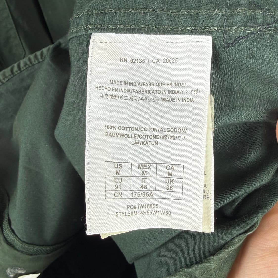 (무료배송)M) 게스 포켓 셔츠 그린 상품이미지5