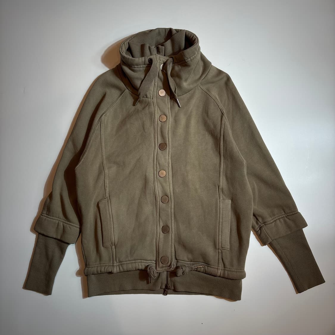 캘빈 클라인 카키 버튼 후드집업 자켓 상품이미지1