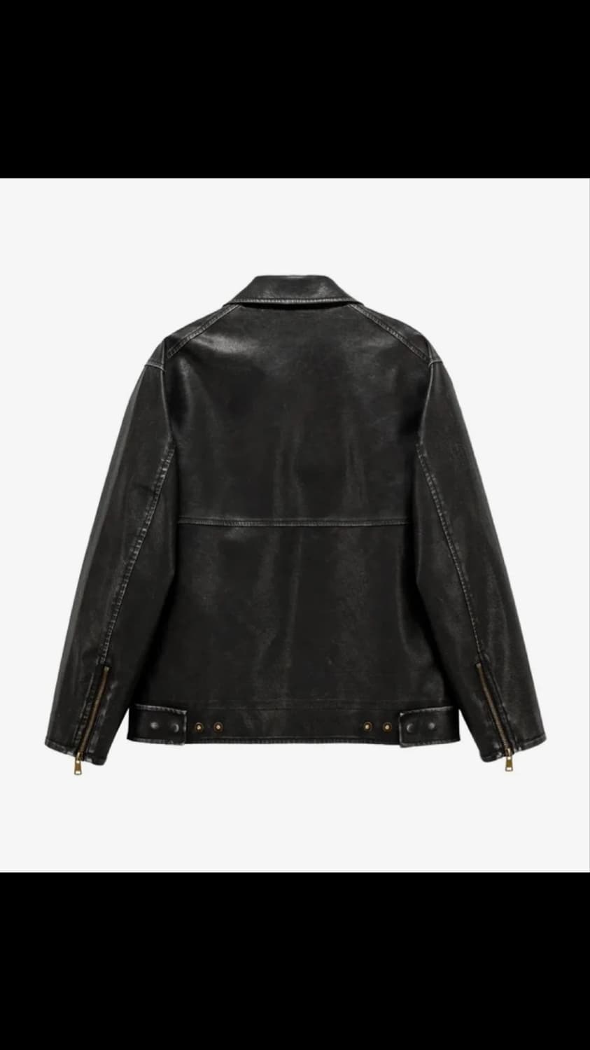 비터셀즈 워싱 레더 자켓 블랙, 3회 착용 제품 상품이미지2