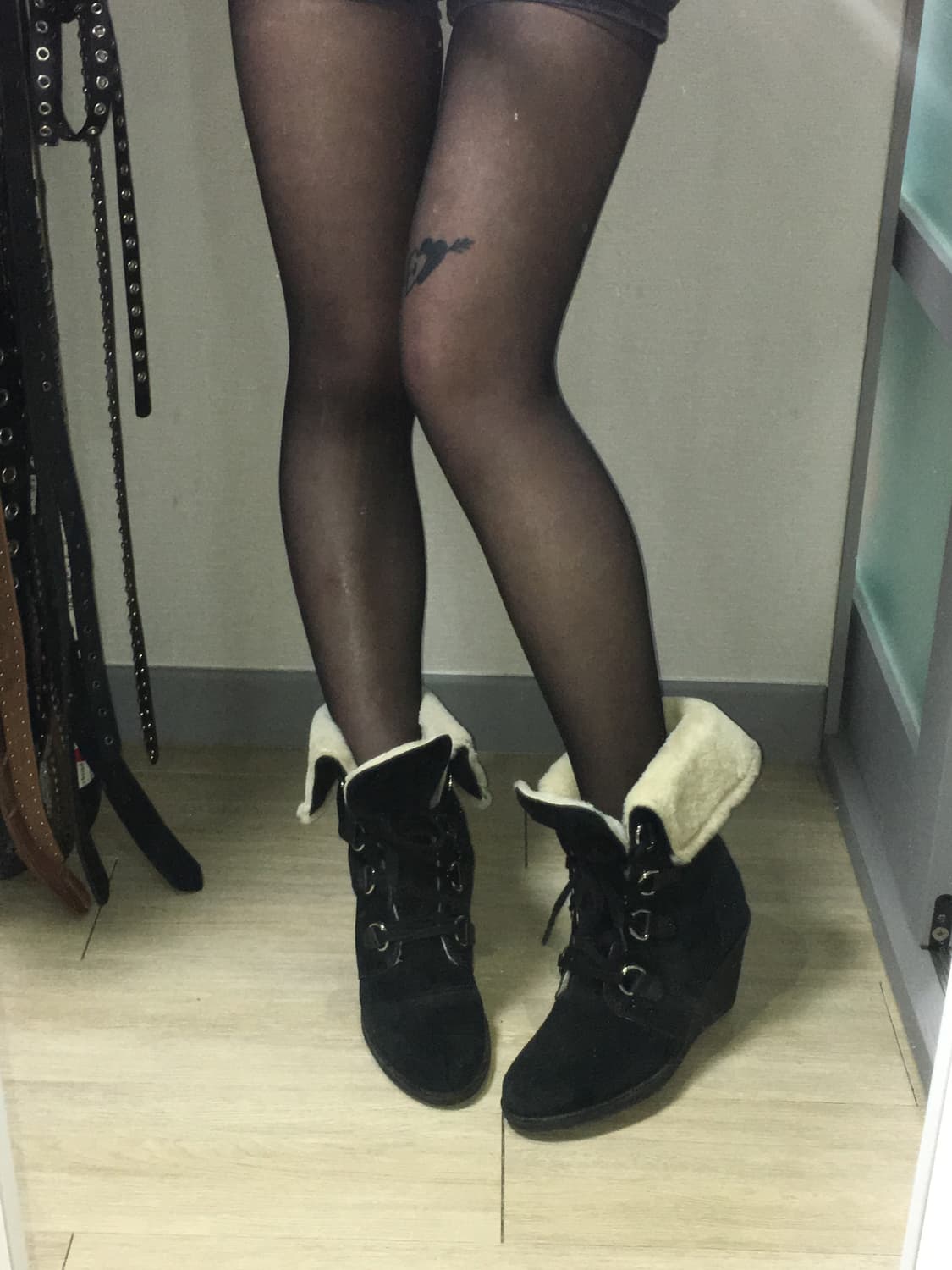 fur wedge heel boots 240-245 상품이미지4