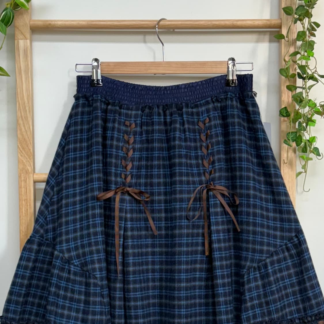 JPN/ 모리걸캉캉스커트 겨울치마 레이스업스커트 체크스커트 상품이미지2