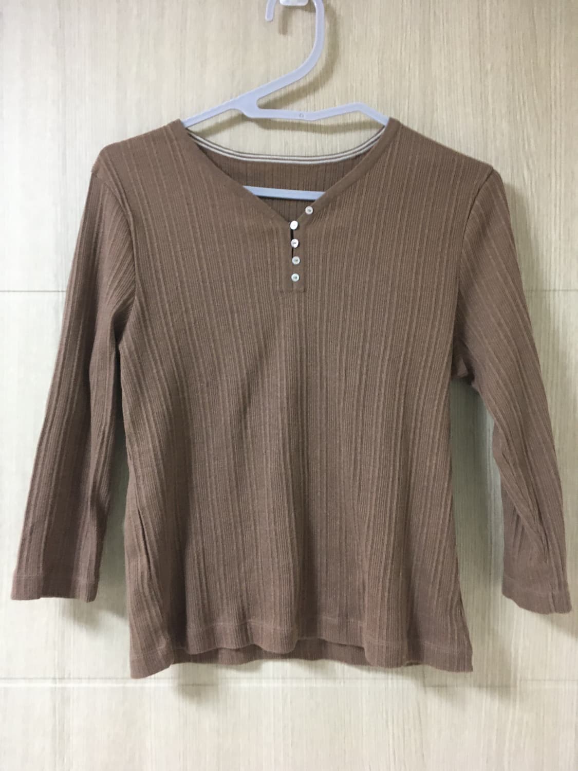 Caramel ribbed T-shirt 상품이미지1