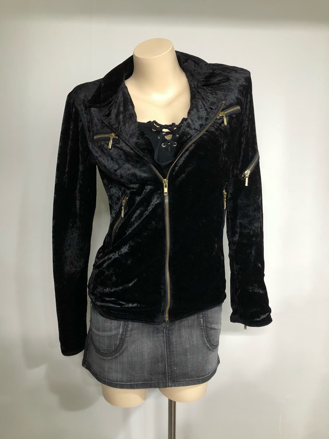  black velvet zip up jacket 상품이미지4