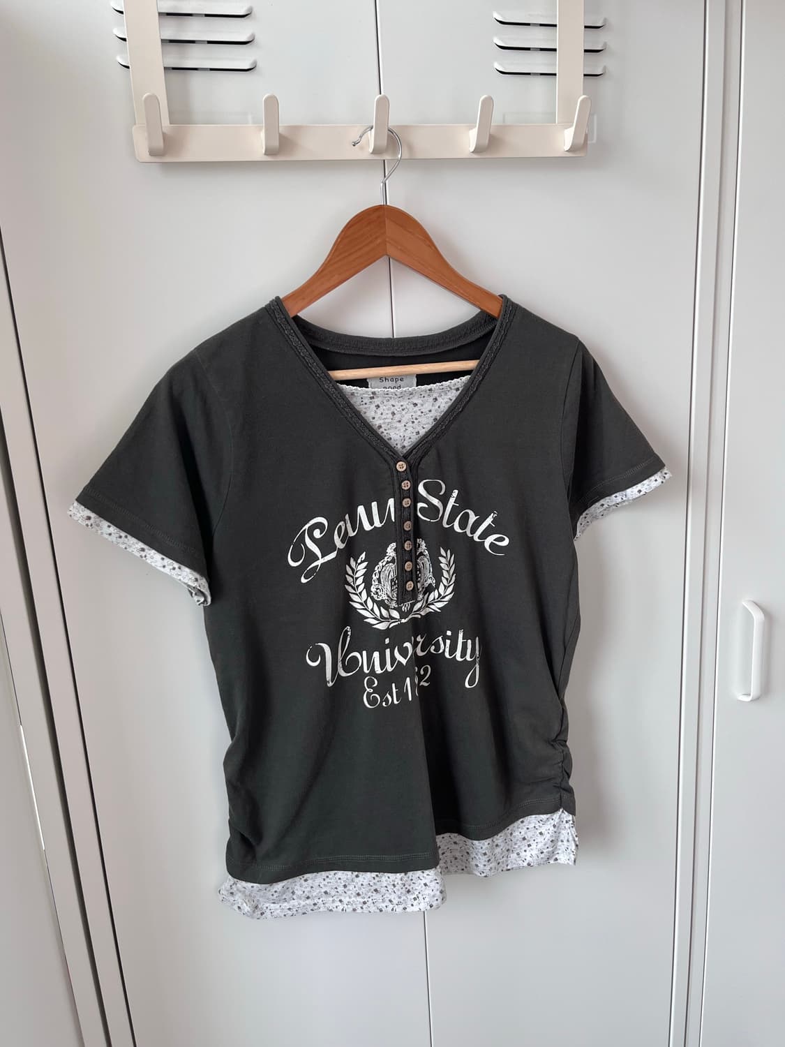 Vintage 잔꽃 레이어드 반팔티셔츠 상품이미지6