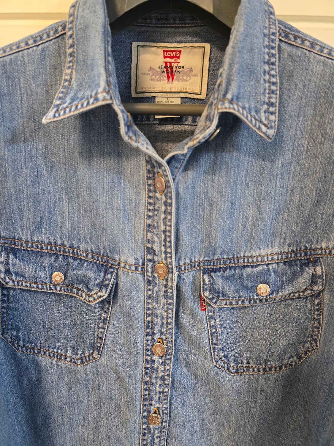 90's Levi's 여성 데님 셔츠 L 상품이미지4