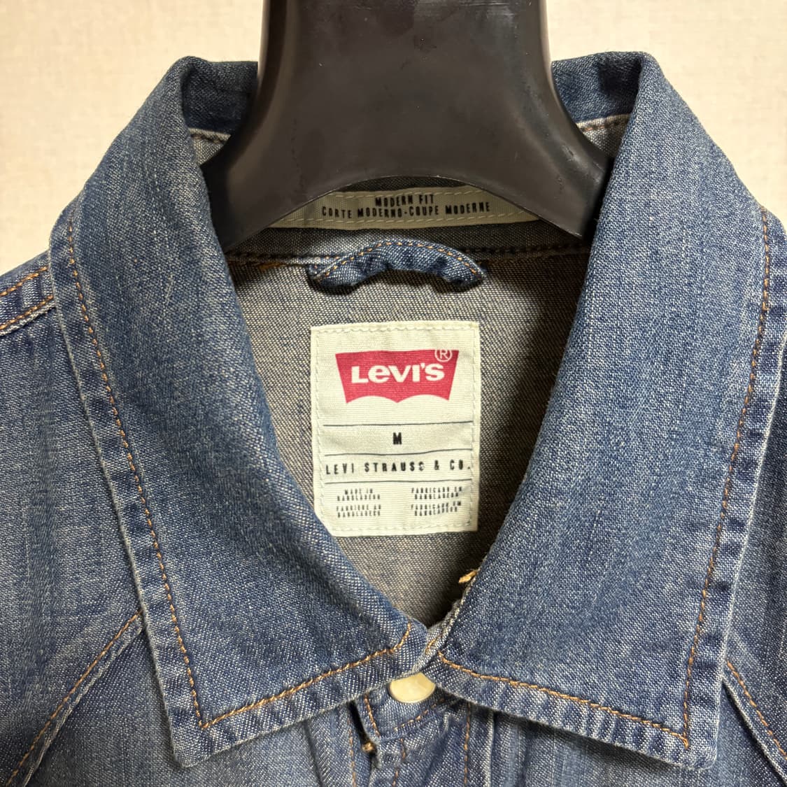 리바이스 웨스턴 데님 셔츠 / 중청, M 상품이미지4