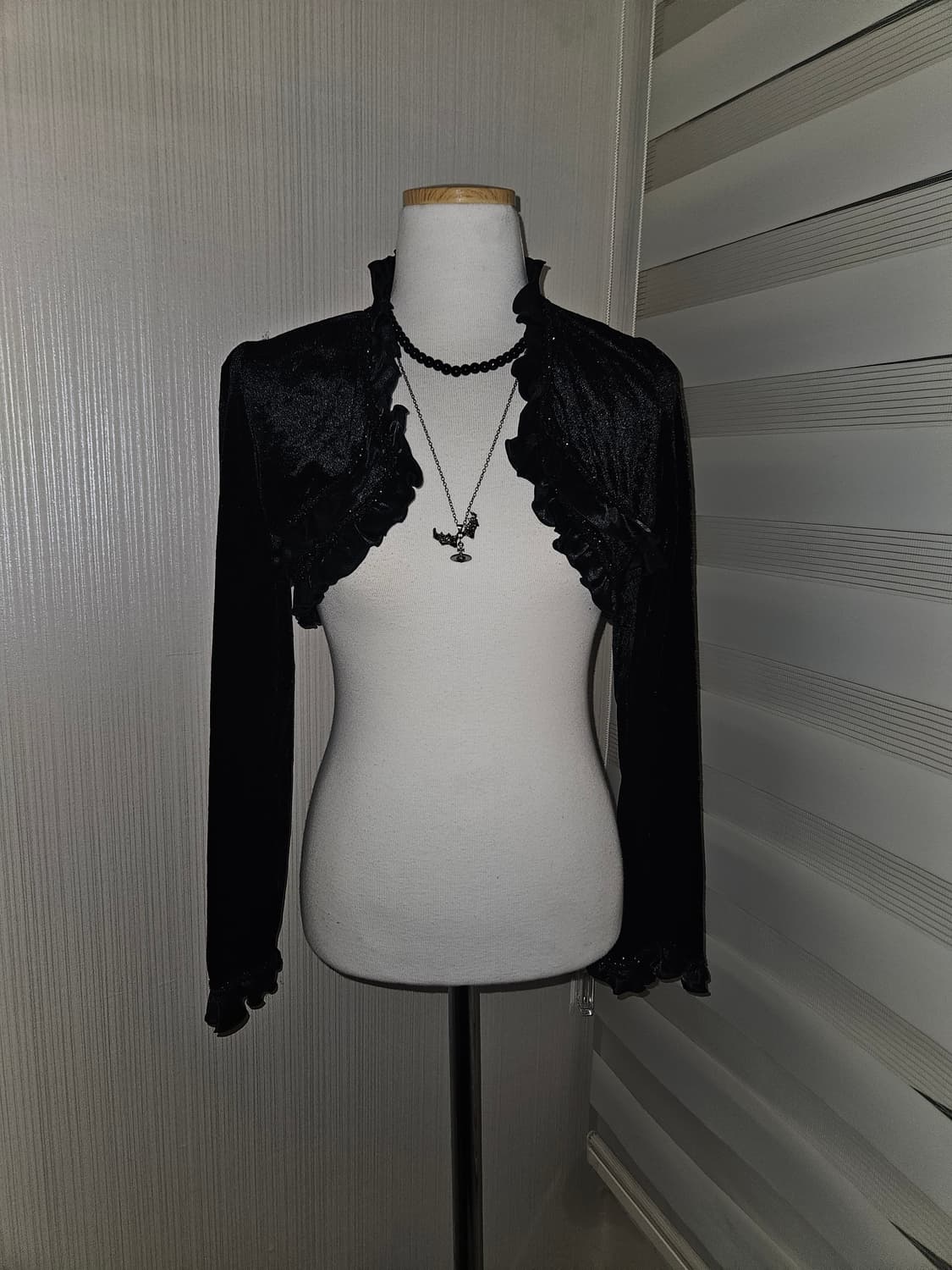 공겜여주 고딕 히메 벨벳 러플 가디건 상품이미지2