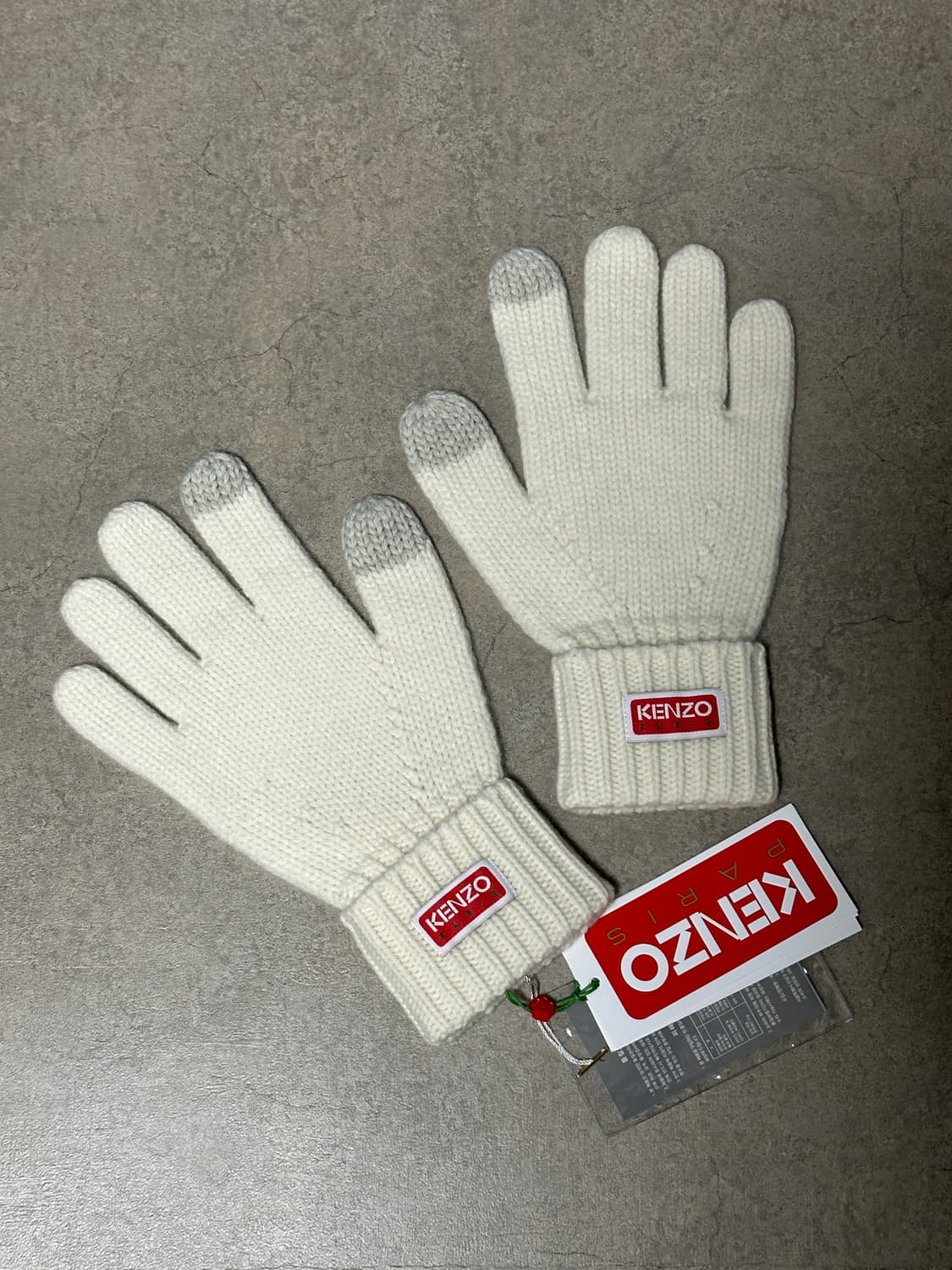 [새상품] 겐조 파리 로고 울 장갑 아이보리 상품이미지1