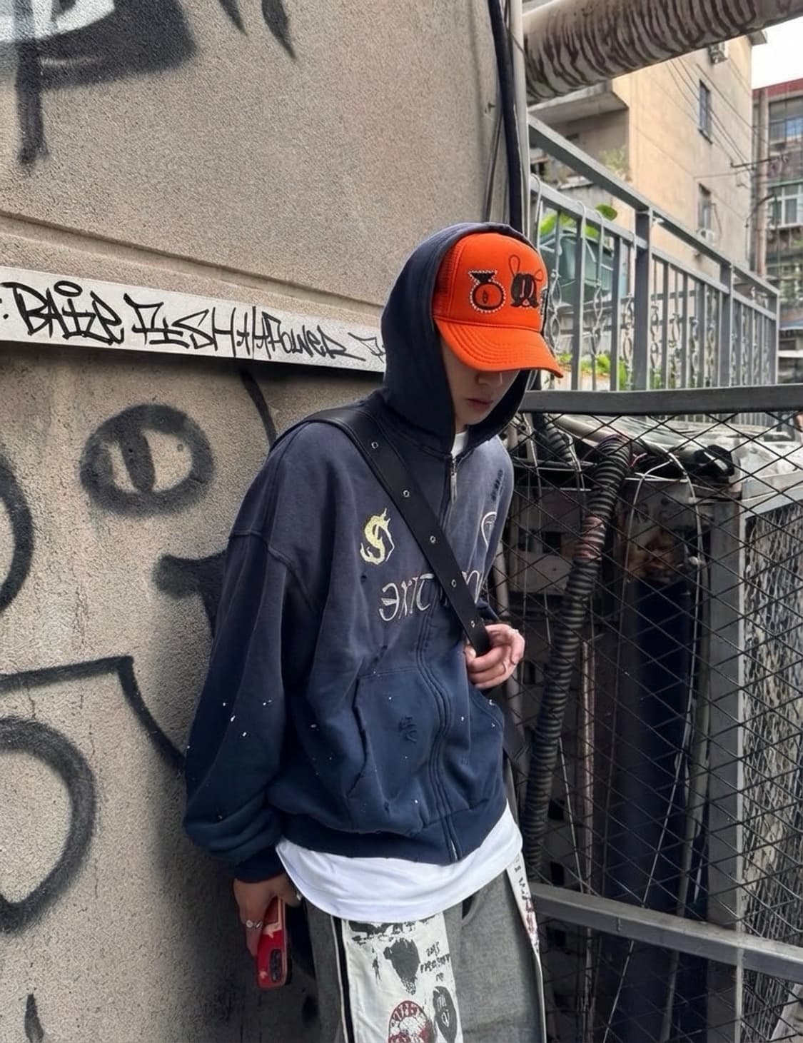 Skoloct 갱 머니 💲🔫스냅백 오렌지 상품이미지1