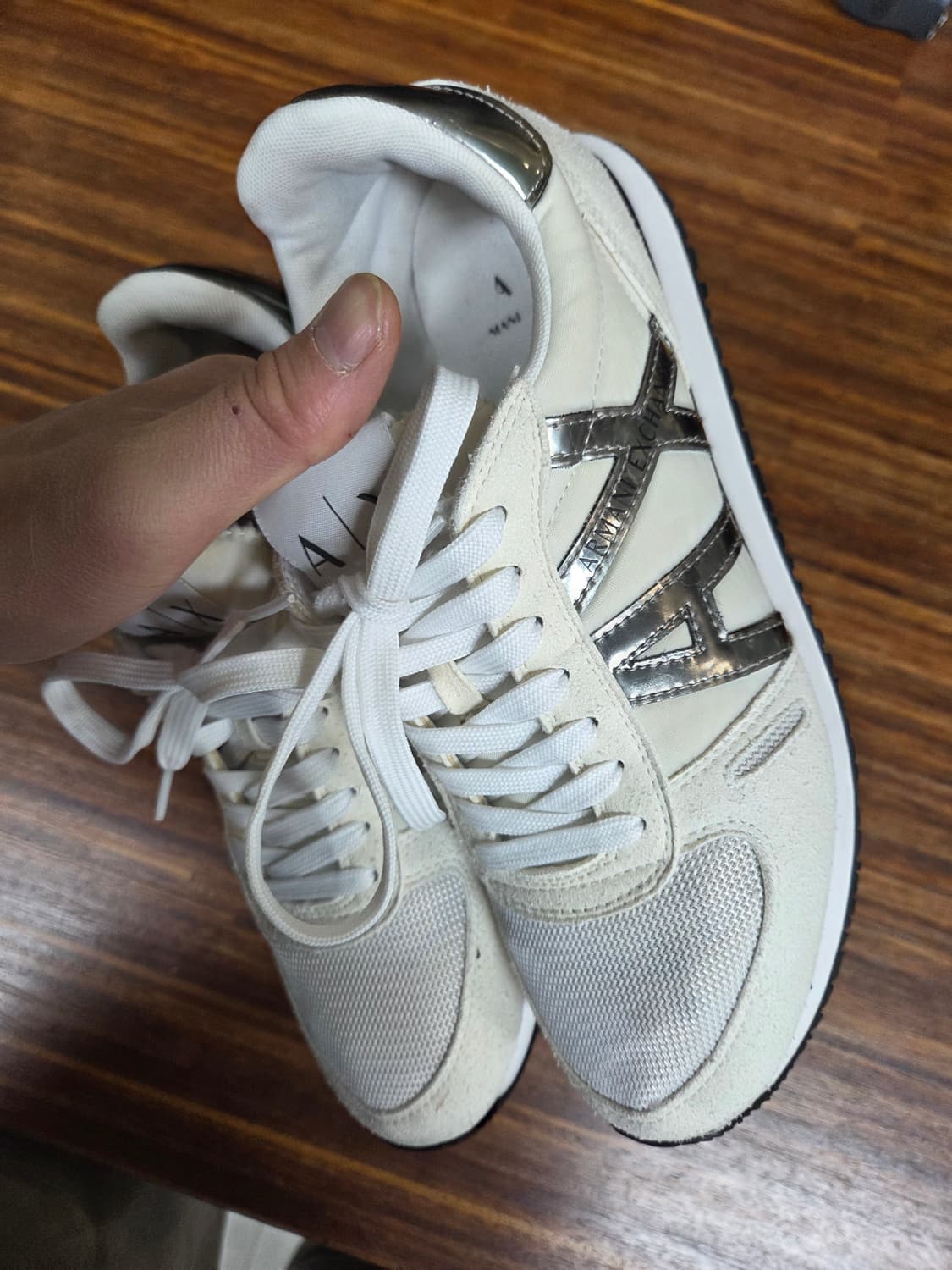 아르마니 익스체인지 마이크로파이버 실버 스니커즈 255 상품이미지8