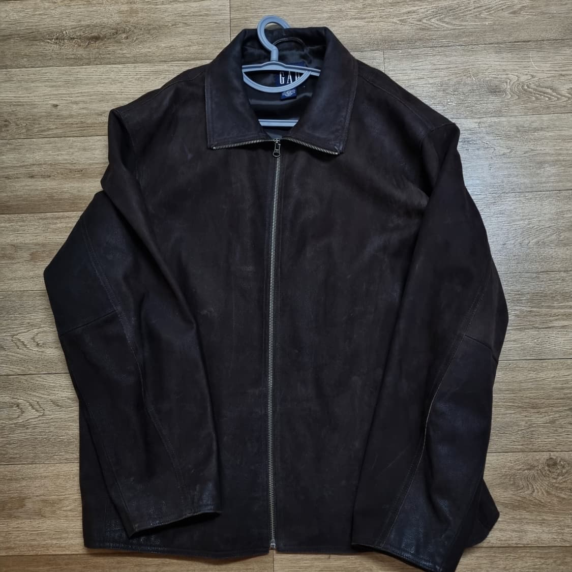 올드갭 누벅 집업 하이넥 레더자켓 상품이미지1