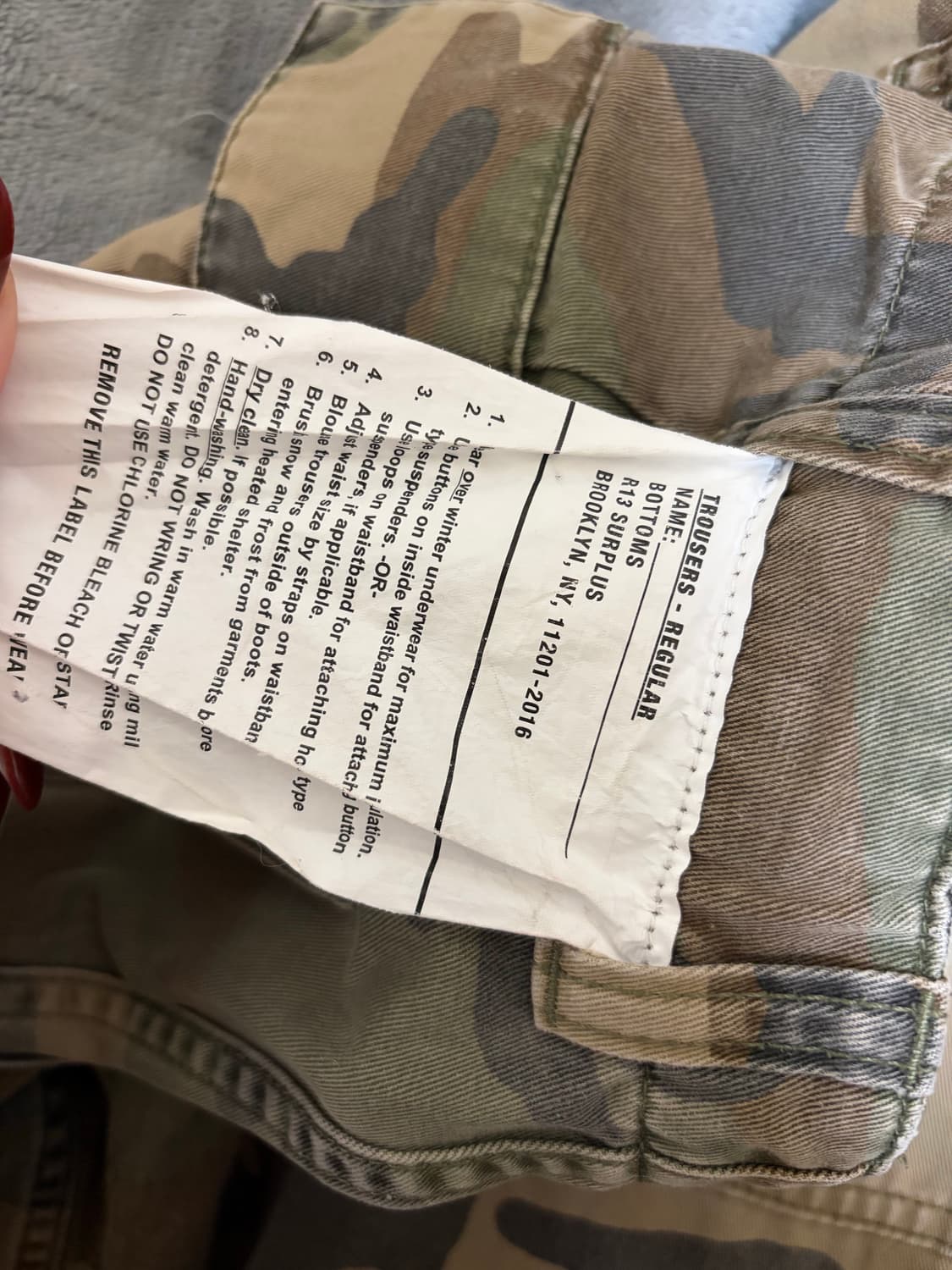 [24] R13 밀리터리 카모 팬츠 상품이미지4