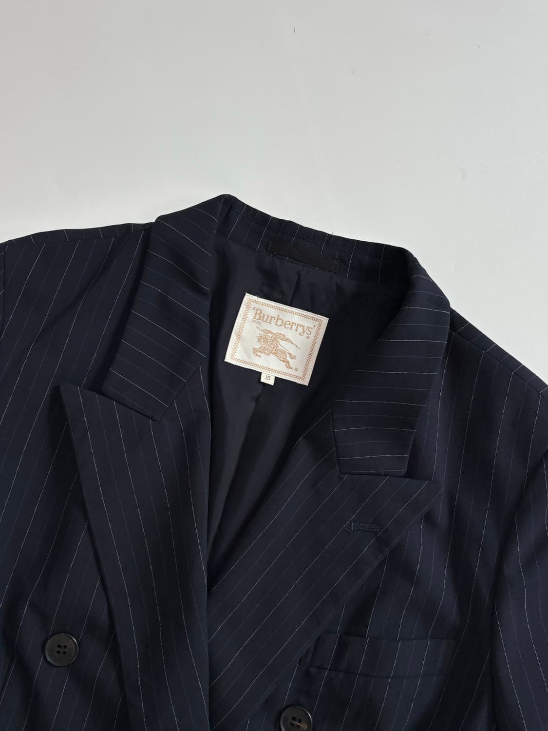Burberry 버버리 네이비 스트라이프 더블 블레이저 상품이미지6