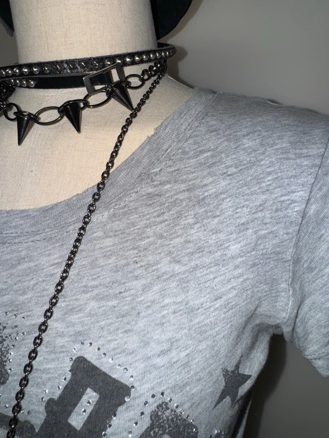 펑크 해골 그레이 탑 상품이미지6