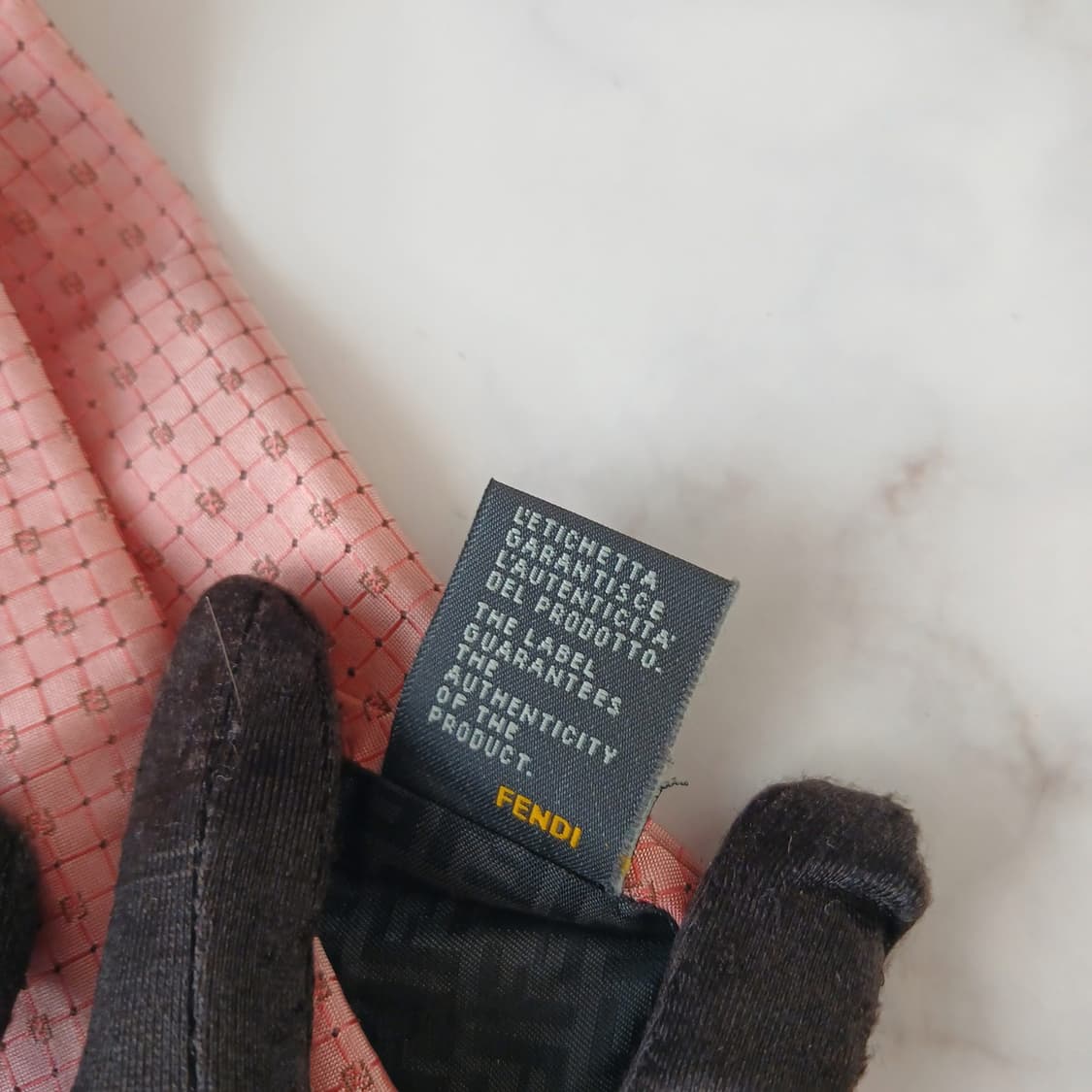 펜디 실크 핑크 자카드 로고 넥타이 8cm A등급 A19484 상품이미지9