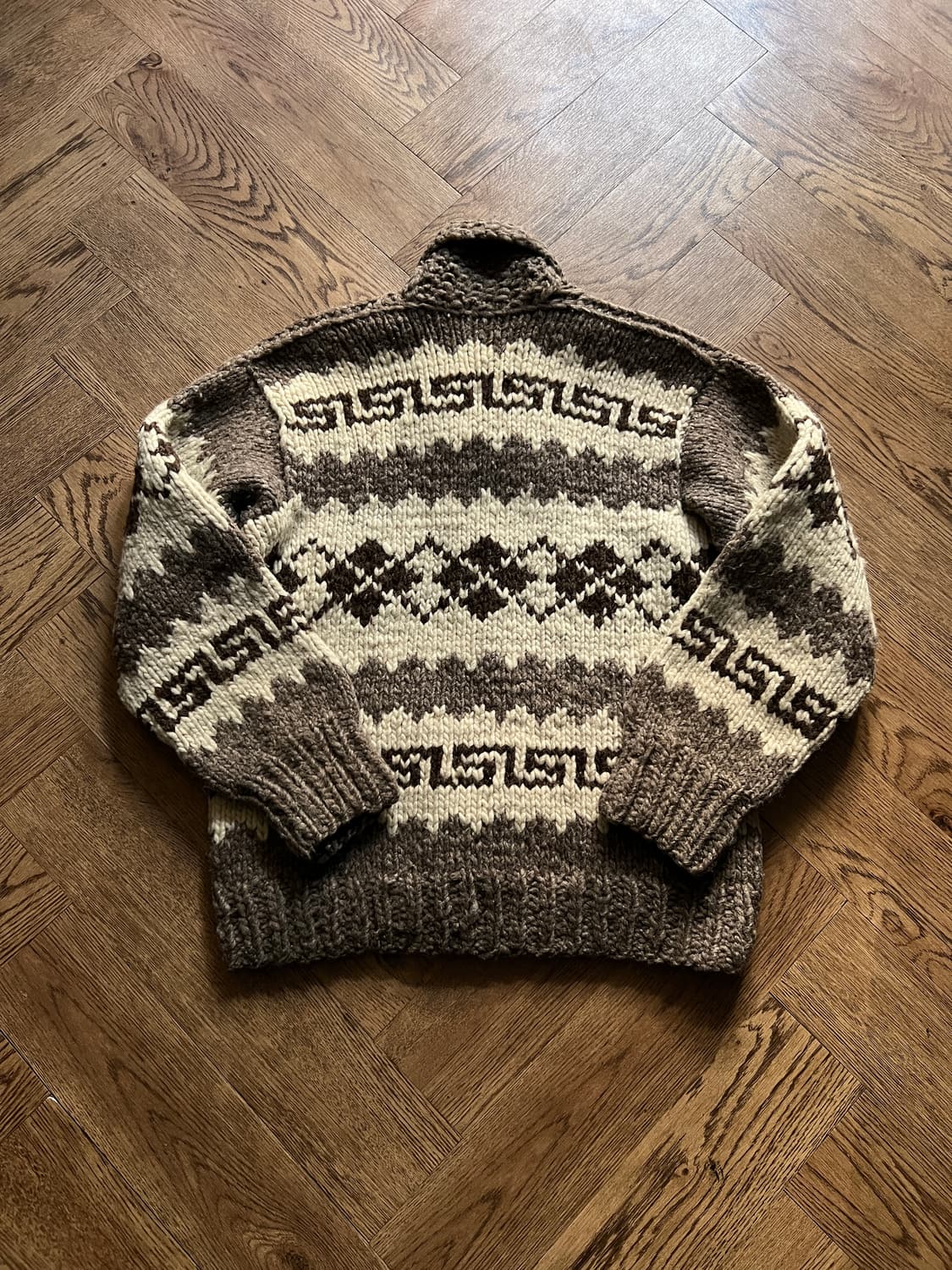 [S]90's USA 빈티지 아가일 집업 코위찬 스웨터 상품이미지7