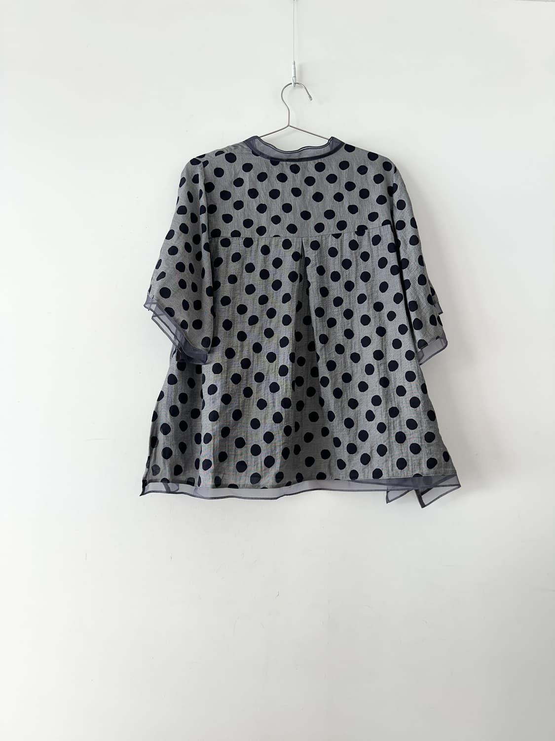 Dot ruffle organza blouse  상품이미지3