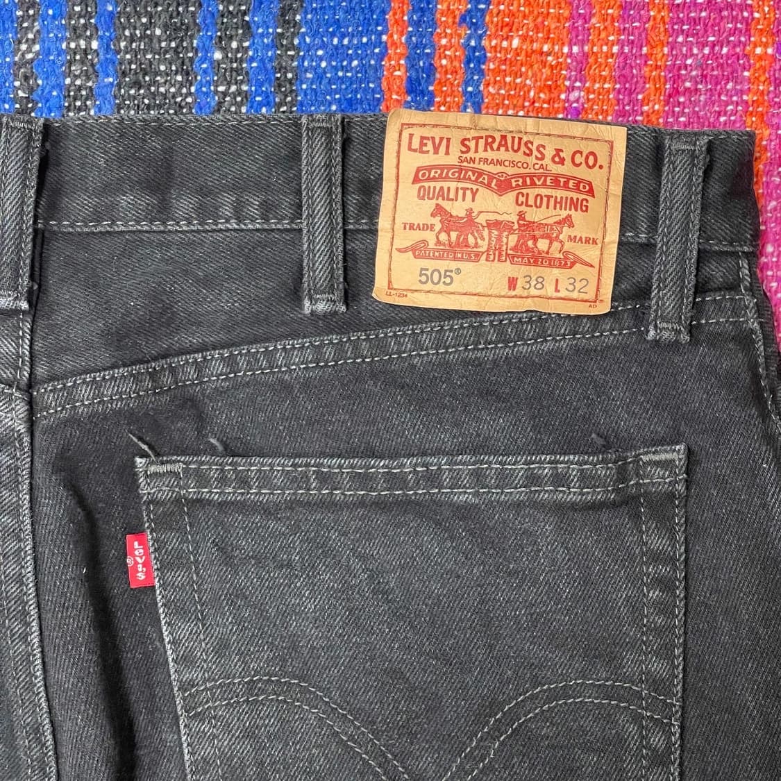 리바이스 505 흑청바지 빈티지 블랙진 데님팬츠  상품이미지8