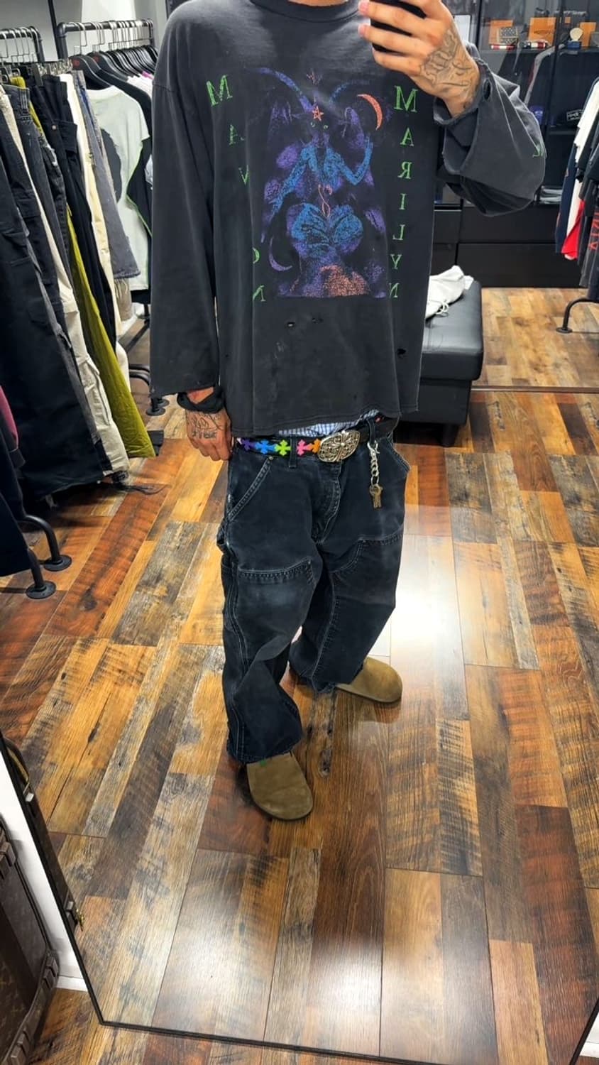OG USA Made 칼하트 B01 더블니 블랙 칼하트 썩블니 상품이미지3